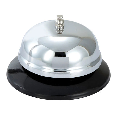 Winco CBEL-1 3 1/2" Round Call Bell - Chrome Plated - CBEL-1