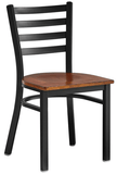Omcan Canada 47594+69742 - (47594+69742) Metal Ladder Back Chair with Walnut Wood Seat