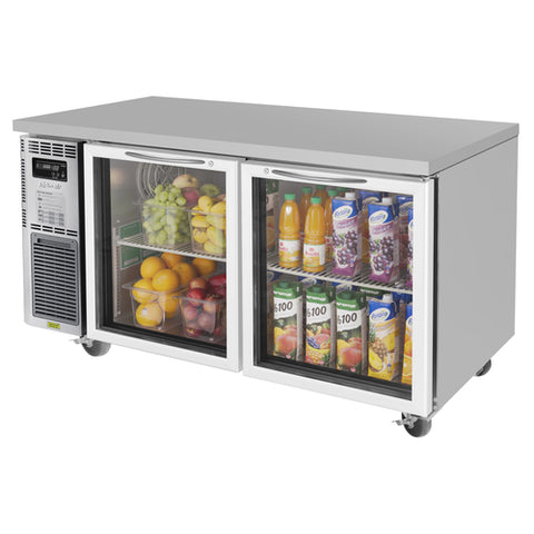 Turbo Air Canada JUR-60-G-N - J Series Glass Door Undercounter Side Mount Refrigerator
