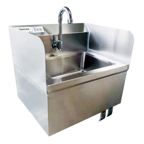 Omcan Canada 46512 - Hand Sink with Knee Valve Assembly & Side Splashes