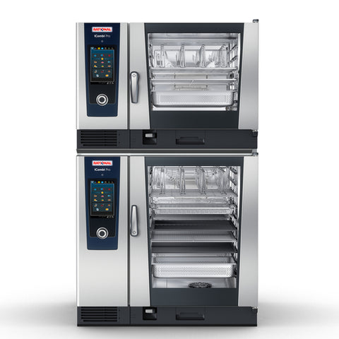 RATIONAL Canada ICP 6-FULL ON 10-FULL E 208/240V 3 PH - (Quick Ship) One (1) (CC1ERRA.0000218) iCombi Pro® 6-Full Size Combi Oven on one (1) (CE1ERRA.0000221) iCombi Pro® 10-Full Size Combi Oven