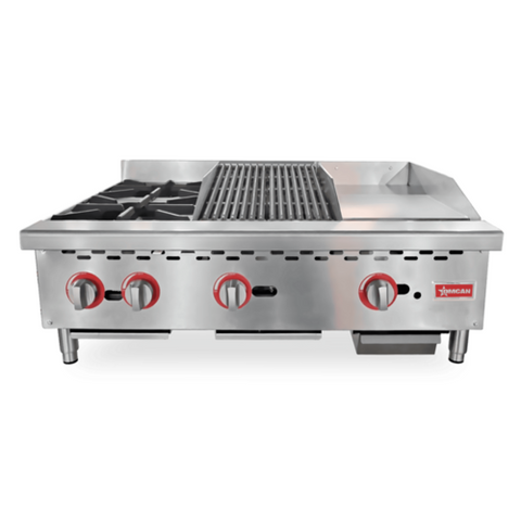 Omcan Canada 48086 - (CE-CN-12H12C12G) Hotplate/Griddle/Char-Broiler Combination