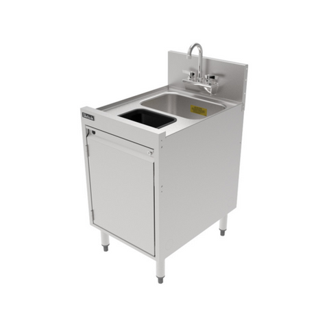 Perlick Corporation TSF18DS-TR - TSF Series Underbar Storage Cabinet Sink Unit with Waste Chute