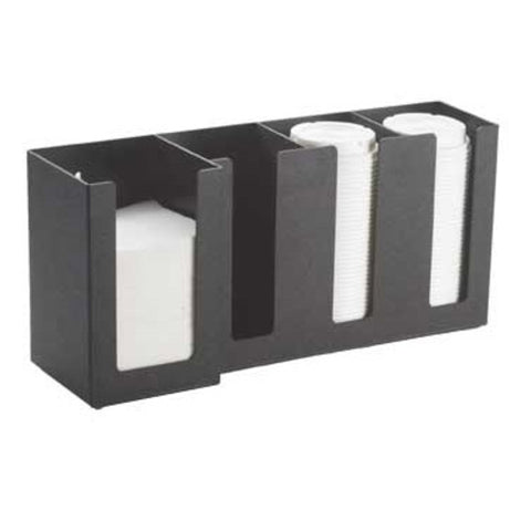Cal-Mil 376-13 - Classic Napkin/Lid Organizer, 17-1/2"W x 5"D x 8"H, (3) 4" section, (1) 5" secti