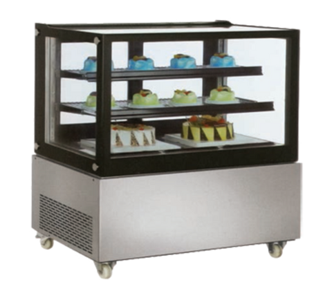 Omcan Canada 39540 - (RS-CN-0370-S) Square Glass Refrigerated Display Case