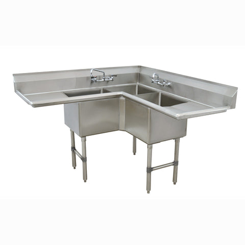 Advance Tabco FC-K6-18D - Fabricated NSF Corner Sink
