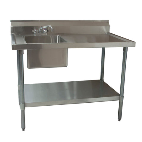 BK Resources BKMPT-3060G-L-P-G - Work Table with Prep Sink