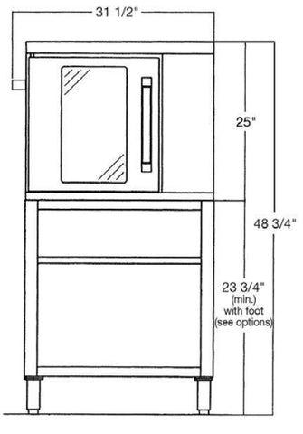 Vulcan Canada OPNSTND-HLFLEG - 23.76” min. leg height stainless steel leg stand with stainless steel shelf & adjustable rack supports